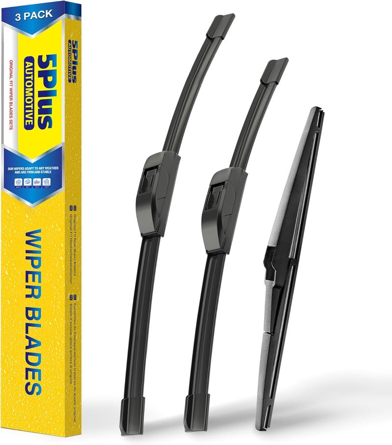 5PLUS Windshield Wipers Replacement For 2008-2020 Dodge Journey Windshield Wipers, Original Equipment Automotive Replacement Windshield Wiper Blades 24"+19"+12"(3 Wipers) - Image 1